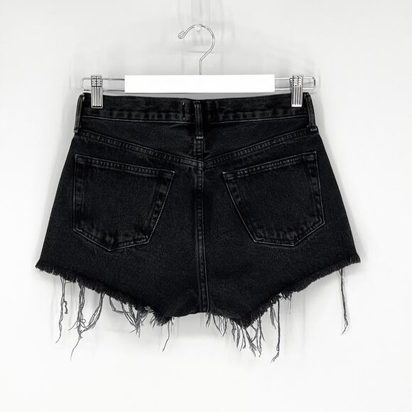 AGOLDE Parker High Rise Denim Shorts Tidal Black Wash Size 23 - Picture 5 of 5